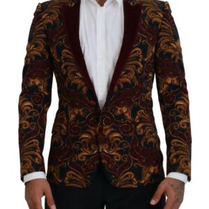 Multicolor Floral Single Breasted Martini Blazer