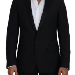 Black Slim Fit Formal Martini Blazer