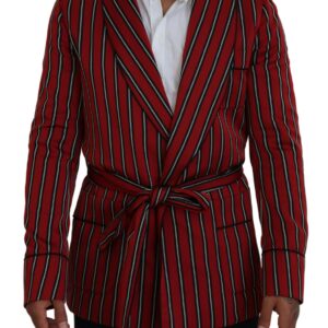 Red Striped Martini Printed Lining Robe