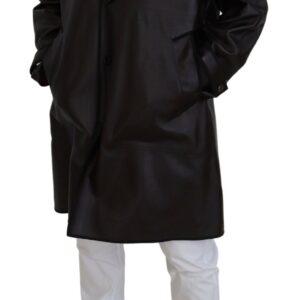 Black Trench Hooded Parka Cotton Jacket