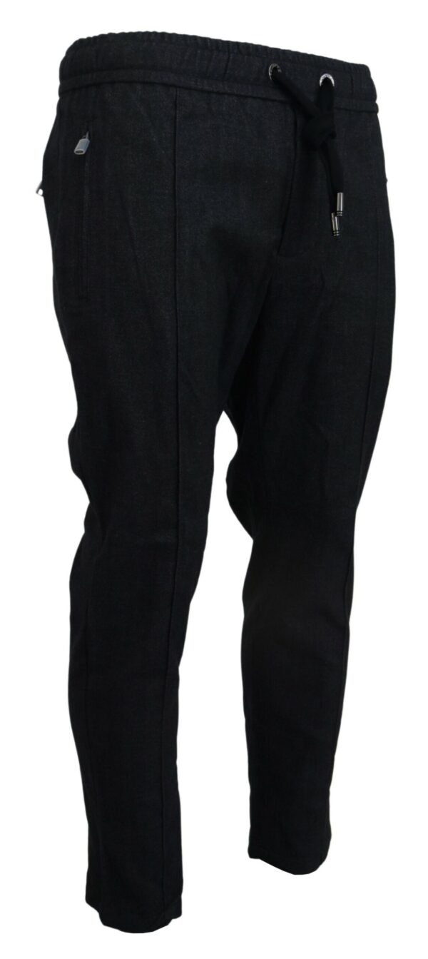 Grey Cotton Tapered Cotton Pants