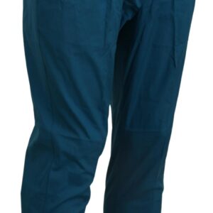 Blue Cotton Chinos Trousers Pants