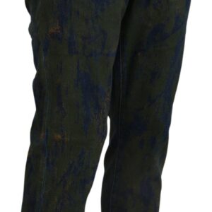 Blue Green Skinny Cotton Denim Jeans