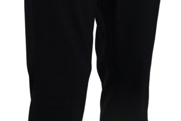 Blue Wool Stretch Dress Formal Slim Fit Pant - Jag Couture London