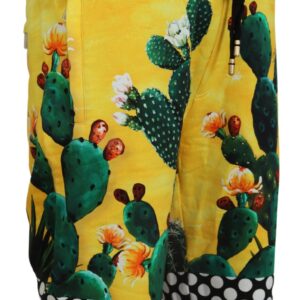 Multicolor Cactus Print Cotton Sweat Shorts
