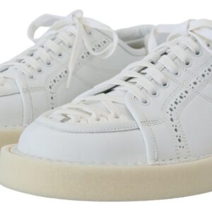 White Leather Low Top Oxford Sneakers Casual Shoes