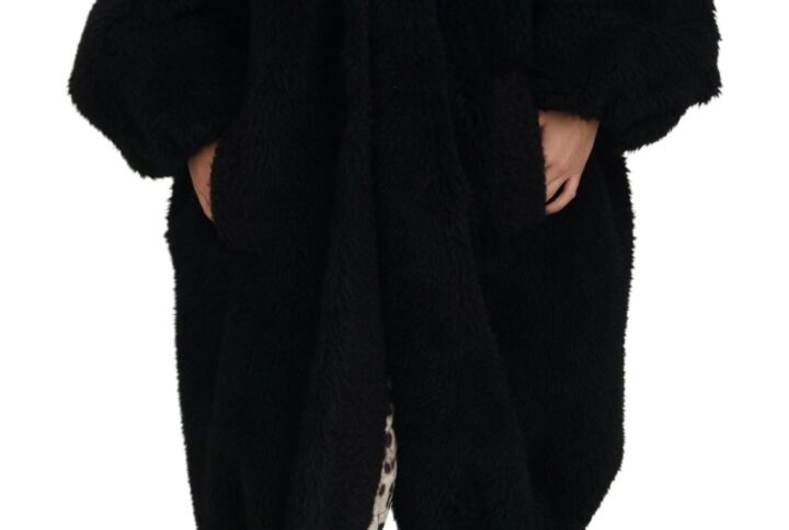 Black Cashmere Blend Faux Fur Coat Jacket - Jag Couture London