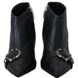 Black Devotion Quilted Buckled Ankle Boots Shoes