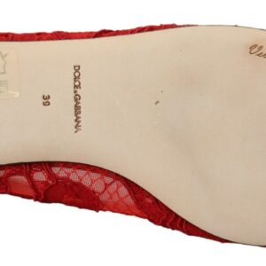 Red Taormina Crystals Loafers Flats Shoes