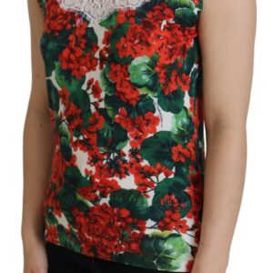 White Floral Wool Lace Vest Tank Top