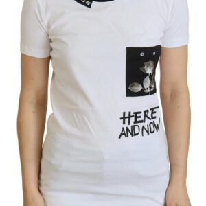 White Cotton T-shirt Crewneck T-shirt