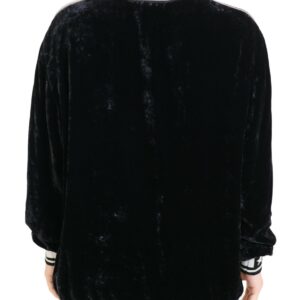 Black Velvet Crewneck Pullover Sweater
