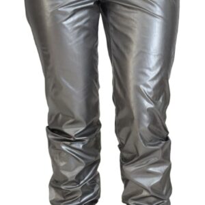 Metallic Silver High Waist Skinny Pants