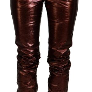Metallic Bronze High Waist Skinny Jeans