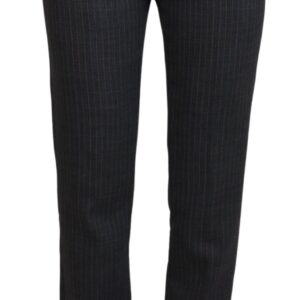 Gray Stripes Wool Tapered Women Pants