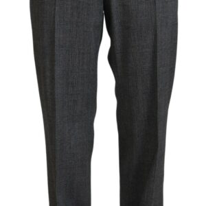 Gray High Waist Women Wool Pants