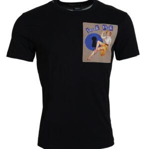 Black Sneak Peek Cotton Short Sleeve T-shirt
