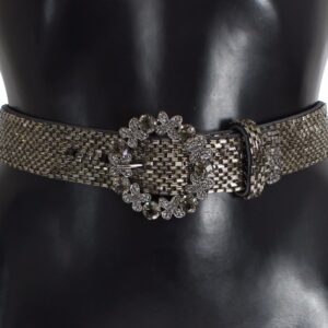 Multicolor Wide Crystal Buckle Sequined Belt