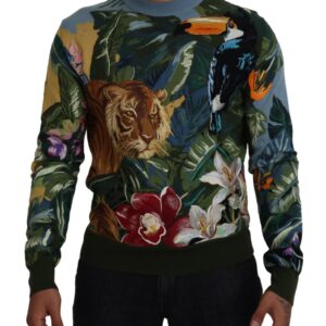 Multicolor Jungle Wool Pullover Logo Sweater