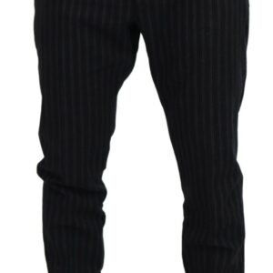 Dark Gray Stripes Chino Dress Pants