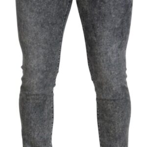 Grey Washed Cotton Slim Fit Men Denim Jeans