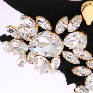 Black Crystal White Hair Parrucchiera Headband Diadem
