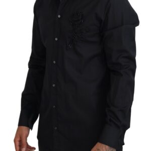 Black Roses Slim Fit Cotton Shirt