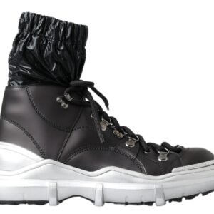 Black Nylon Galileo High Top Sneakers Shoes