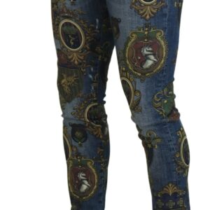 Blue Medal Print Slim Fit Cotton Jeans