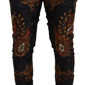 Gray Silk Baroque Crown Trousers Sport Pants