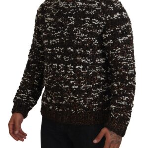 Brown Knitted Wool Fatto A Mano Sweater