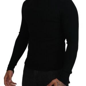 Black Half Zip Turtleneck Pullover Sweater