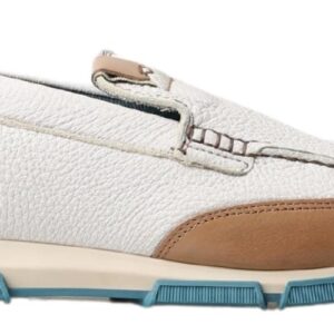 White Leather Loafers Moccasins Shoes