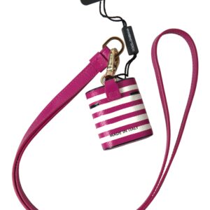 Fuchsia Dauphine Leather Logo Airpods Case