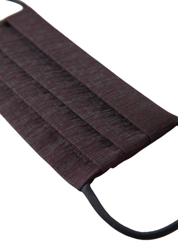 Maroon Pleated Elastic Ear Strap Face Mask
