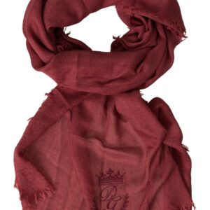 Maroon Cashmere Knit Wrap Shawl Fringe Scarf