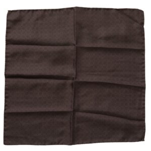 Brown Patterned Silk Square Handkerchief Scarf