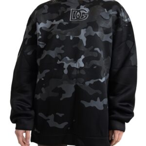 Black Camouflage Round Neck Sweatshirt Sweater