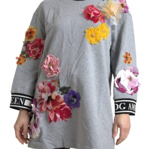 Gray DG Amore Queen Floral Pullover Sweater