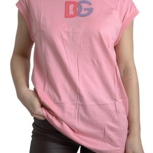 Pink Cotton DG Logo Crew Neck Tank T-shirt