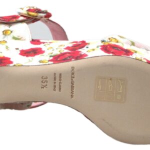 Multicolor floral print Wedges Floral Ankle Strap Sandals