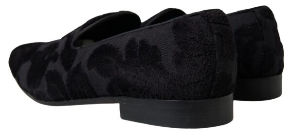 Black Brocade Loafers Formal Shoes