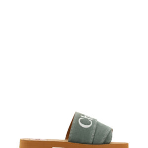 Forest Green Cotton Slides Woody Sandals