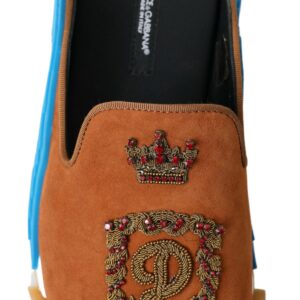 Brown Suede Crown Logo NS1 Slides Sandals