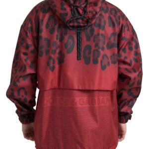 Red Leopard Hooded Rain Coat Jacket