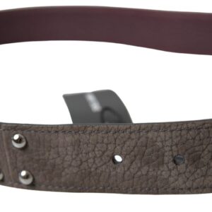Brown Leather Metal Buckle Men Cintura Belt