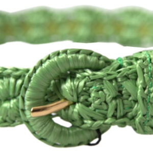 Green Viscose Weaved Skinny Waist Belt