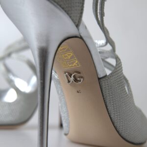 Silver Shimmers Sandals Heel Pumps Shoes