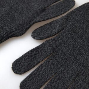 Gray Virgin Wool Knit Hands Mitten Men Gloves