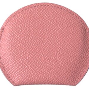 Pink Calfskin Leather Round Mirror Holder